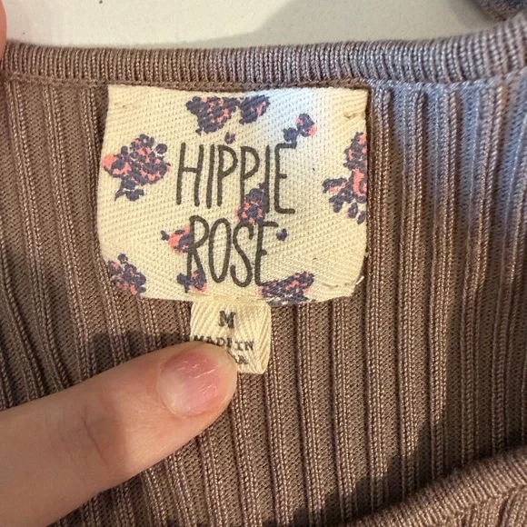 Hippie Rose Sleeveless Rib Knit Midi Dress with Side Button Detail size Medium - Picture 5 of 5